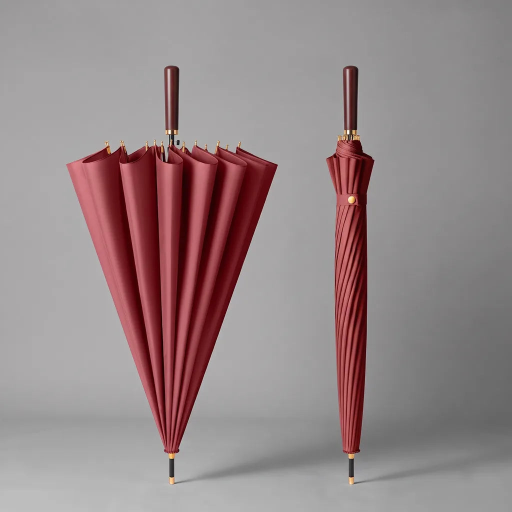 Wilhelmina | Long Handle Outdoor Umbrella - Color:Red