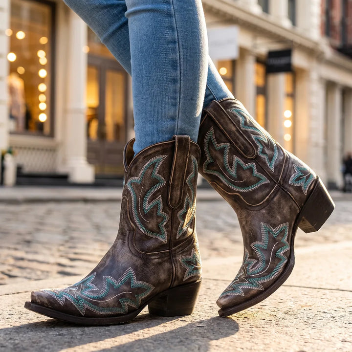 Wilhelmina | Womens Fall Cowboy Boots - Color:Gray;Size:35