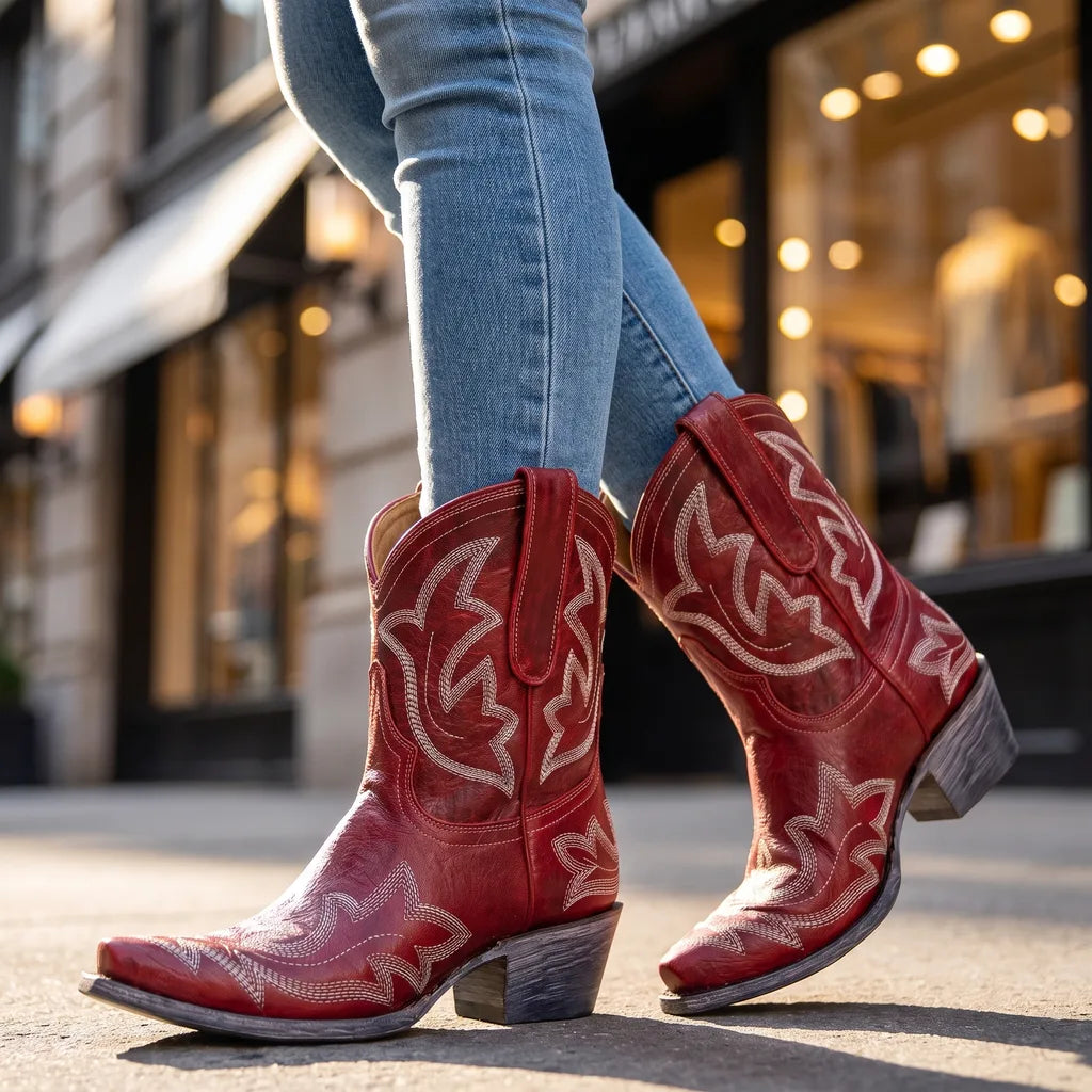Wilhelmina | Womens Fall Cowboy Boots - Color:Red;Size:35