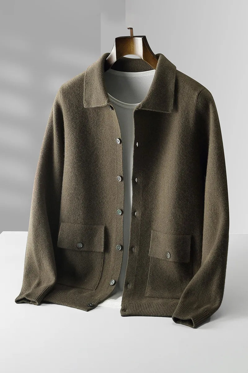 Men's Green Willard | Men's 100% Wool Cardigan