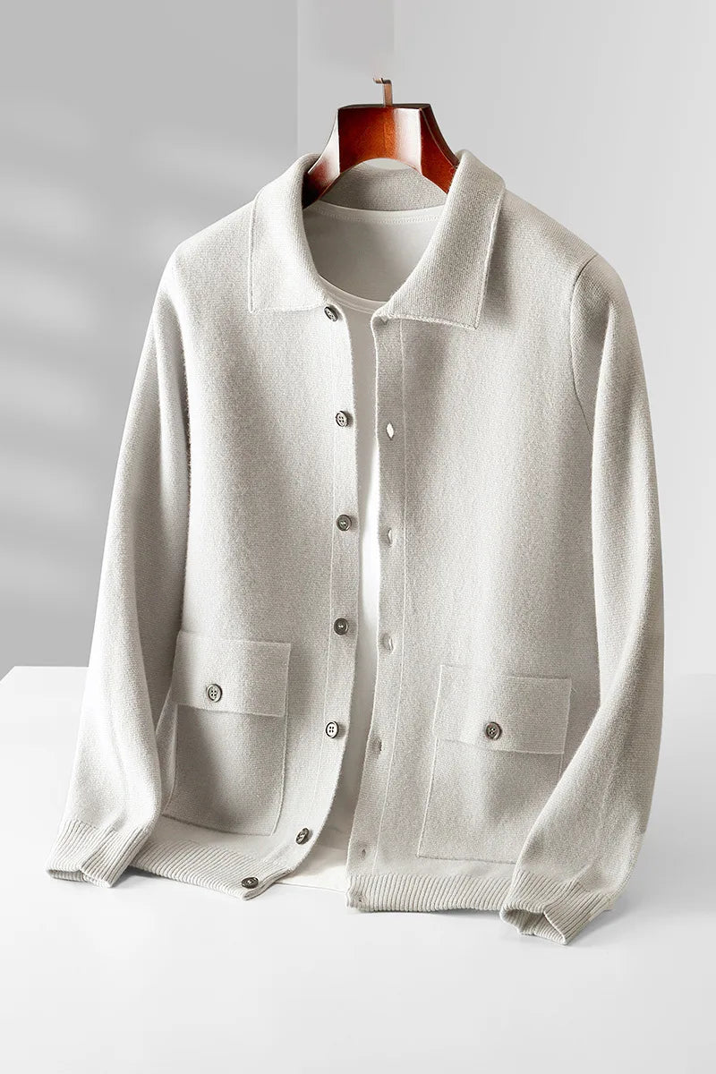 Men's Ivory Willard | Men's 100% Wool Cardigan