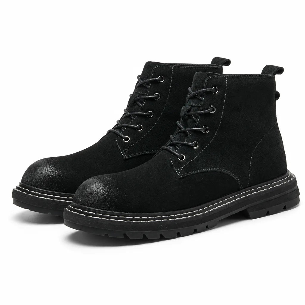 Winfield Round Toe Boots - Color:Black;Size:38