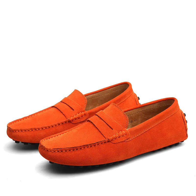 Winston | Men's Luxury Loafers - Color:Orange;Size:38