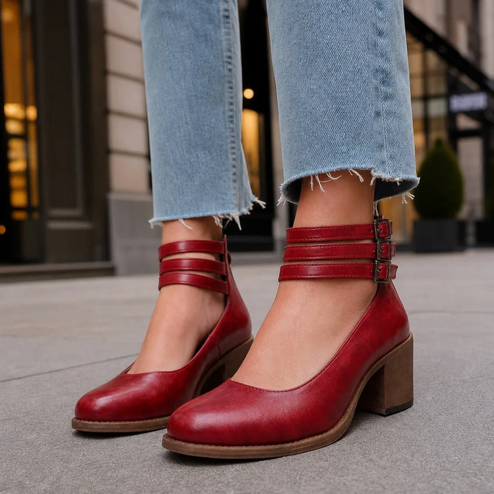 Wrenna | Womens Fall Ankle Boots - Color:Red;Size:36