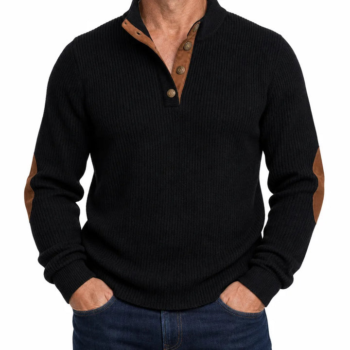 Wyatt Snap Placket Sweater - Color:Black;Size:XS