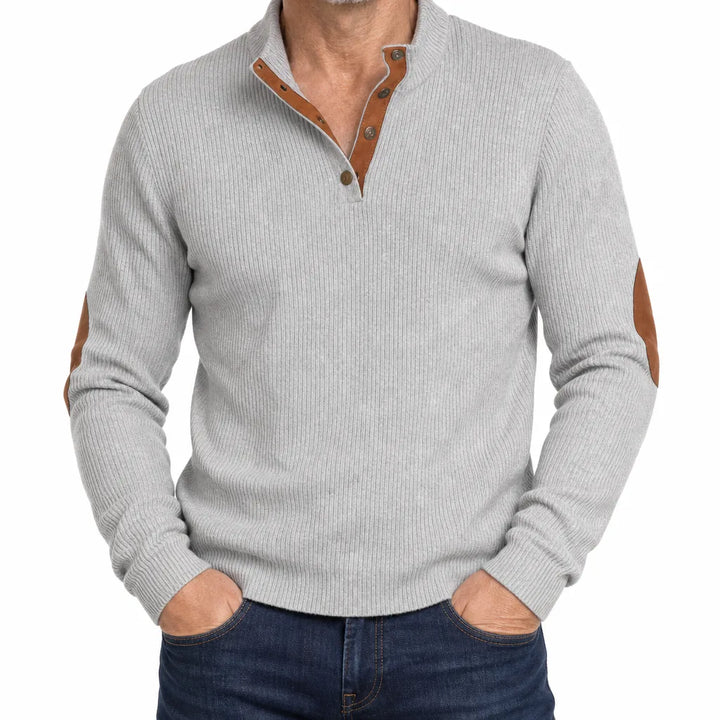 Wyatt Snap Placket Sweater - Color:Gray;Size:XS