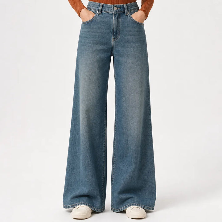 Xiomara | Mom Jeans Baggy Wide Leg Jeans  - Color:Blue;Size:XXS