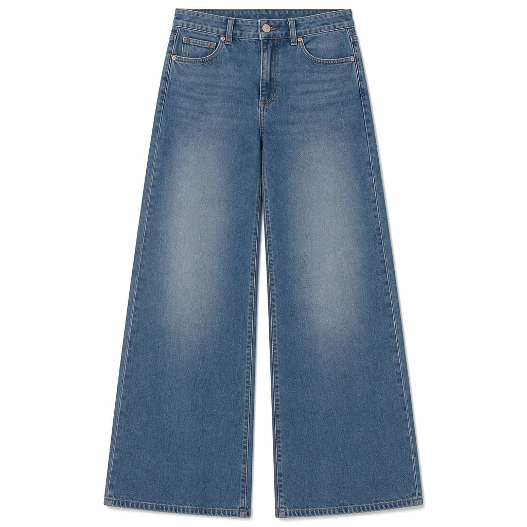 Women's Blue Navarro Cotton Flared Jeans