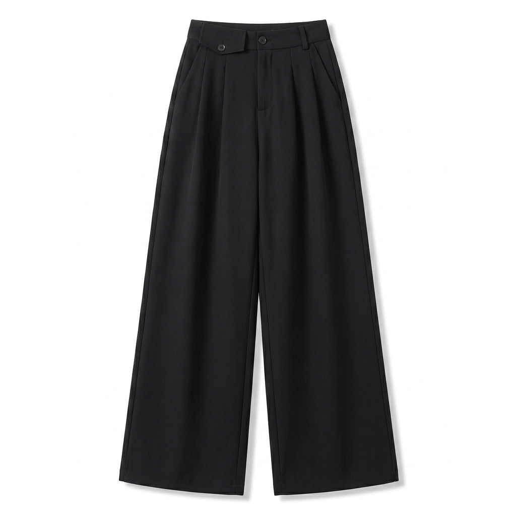 Zoe Textured Wide-Leg Trousers - Color:Black;Size:XS
