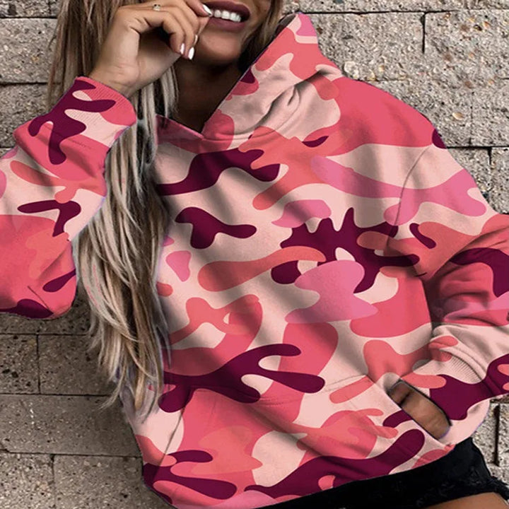 Zora | Women's Camo Hoodie  - Color:Camouflage Pink;Size:XS